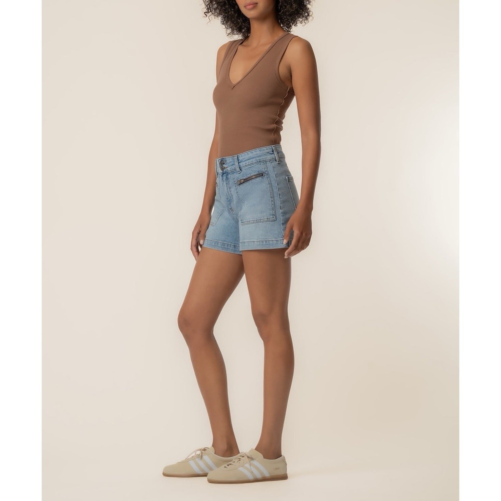 Kut From The Kloth Jane High Rise Long Short Dark‎ Blue Stretch